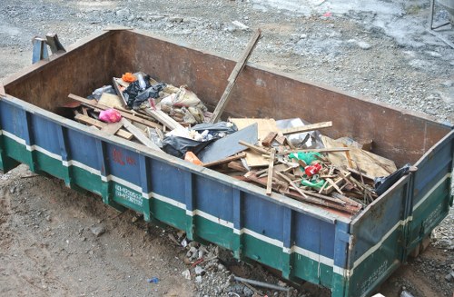 Variety of rubbish being sorted for disposal