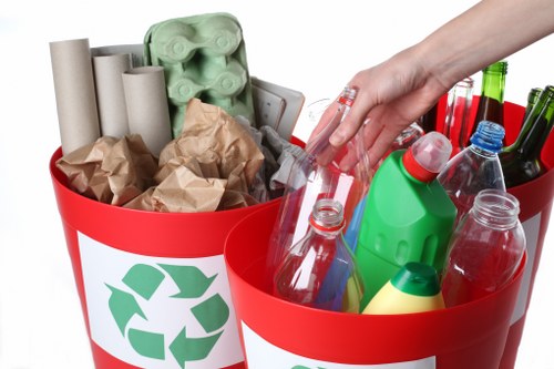 Rubbish removal truck servicing a Nundah neighborhood